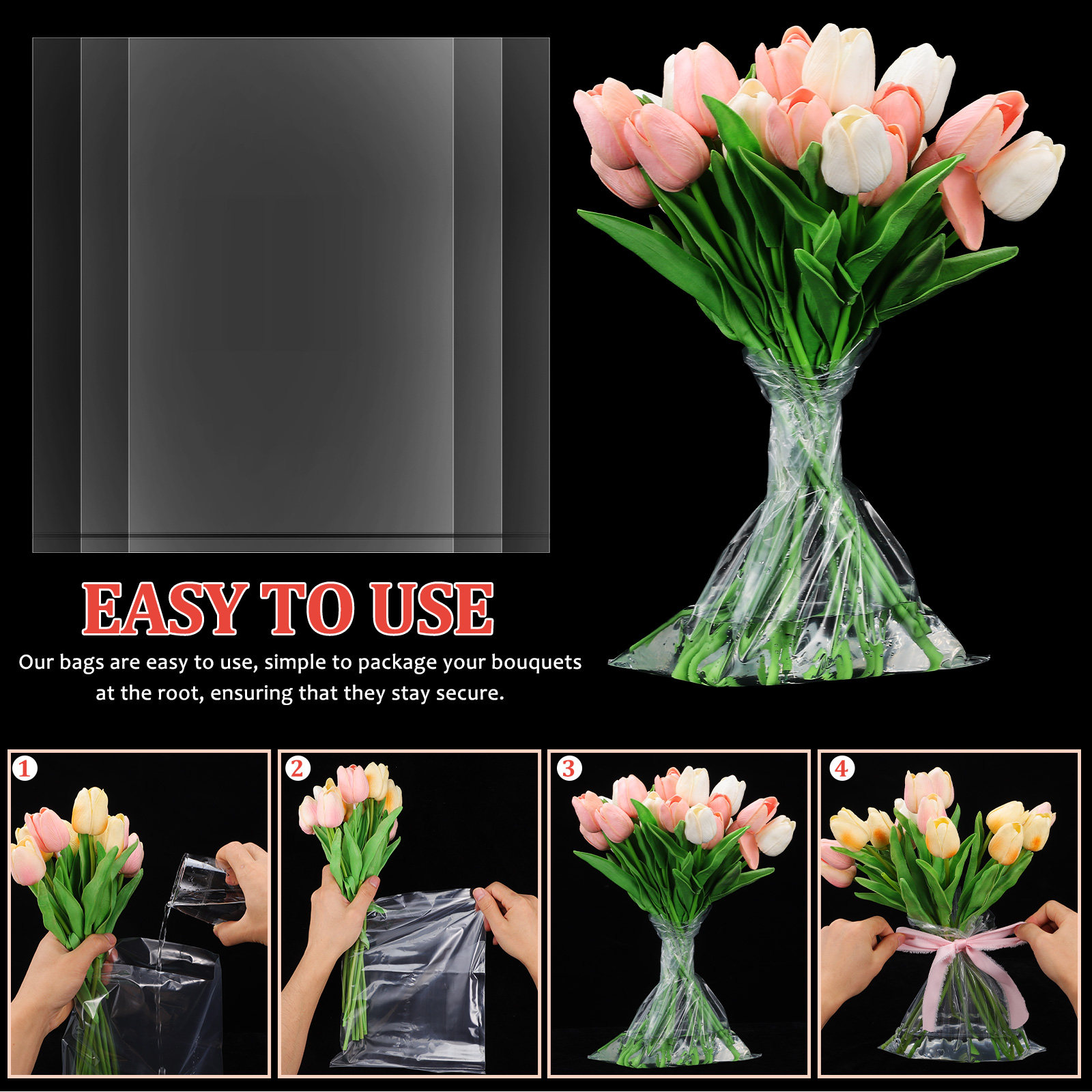 50pcs Flower Bags Plastic Fres - огляд і ціна Nutrition & Fitness Hub
