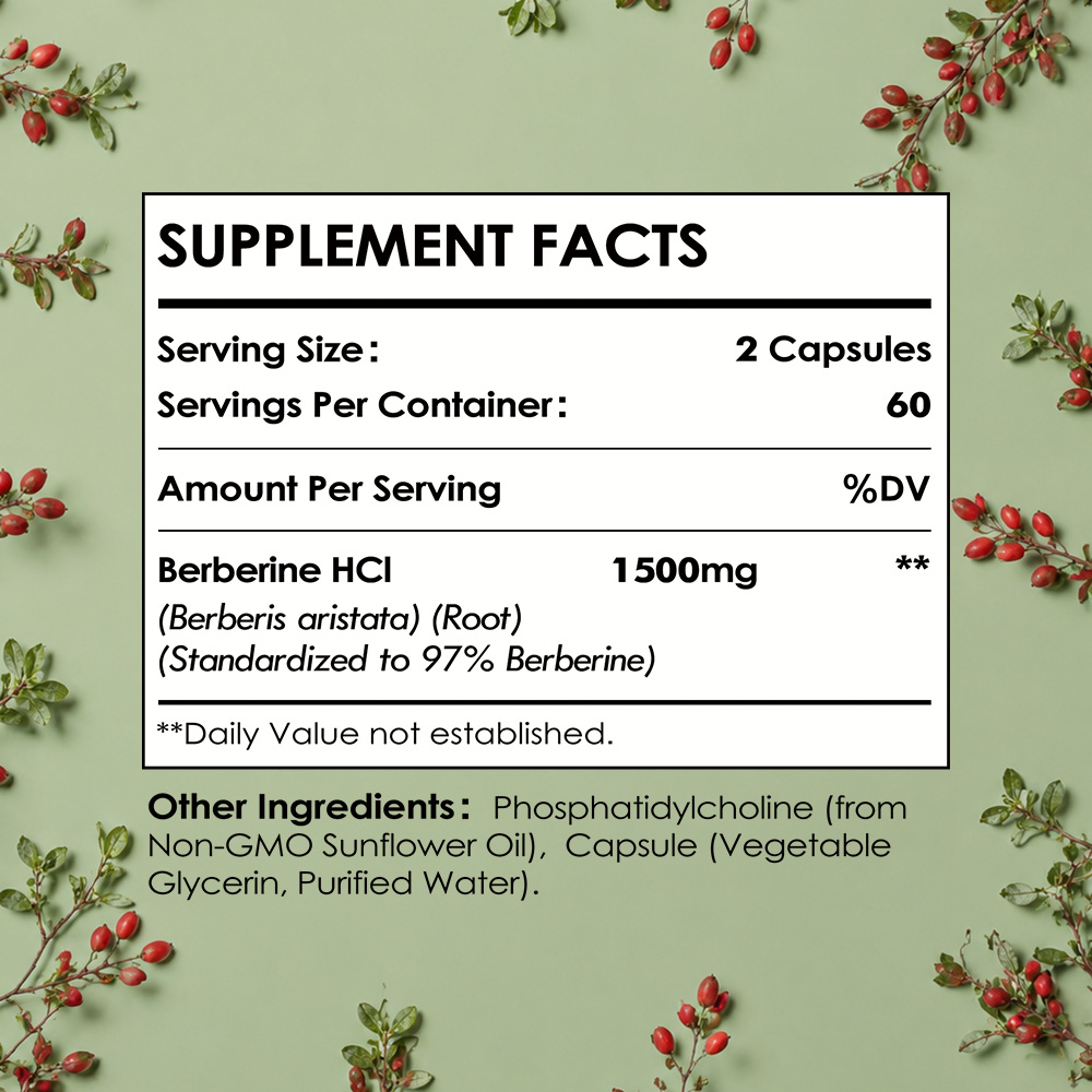 Liposomal Berberine HCL - 1500 - огляд і ціна Berberine Hcl Capsule